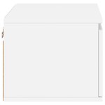 vidaXL Table de chevet murale avec lumières LED blanc
