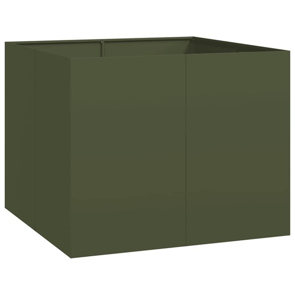 vidaXL Jardinière vert olive 100x100x80 cm acier