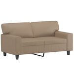 vidaXL Ensemble de canapés 3 Pièces avec coussins cappuccino similicuir