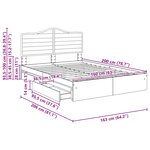 vidaXL Lit de Rangement Chêne fumé 160 x 200 cm Bois d'ingénierie