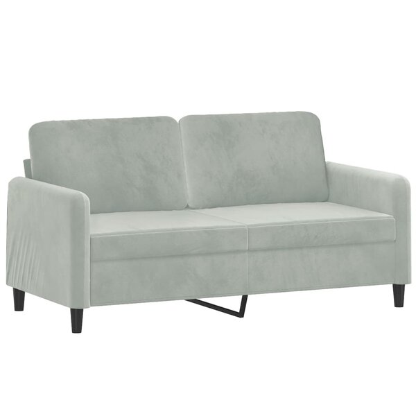 vidaXL Canapé à 2 places Gris clair 140 cm Velours