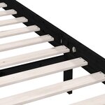 vidaXL Cadre de lit Noir Bois massif 120x190 cm Petit double