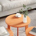 vidaXL Table basse 3 Pièces Marron cire 47 5 x 47 5 x 27 cm