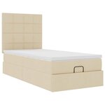 vidaXL Cadre de lit ottoman avec matelas crème 90x190 cm tissu