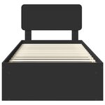 vidaXL Cadre de lit avec tête de lit Noir 90 x 190 cm Pin massif