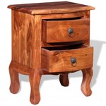 vidaXL Table de chevet avec tiroirs Bois d'acacia massif