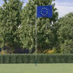 vidaXL Drapeau de l'Europe et mât 6 23 m Aluminium