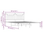 vidaXL Cadre de lit métal sans matelas et tête de lit noir 180x200 cm