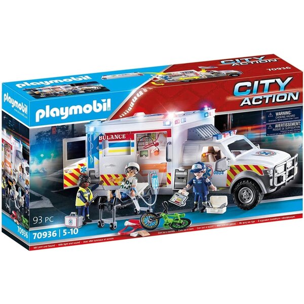 PLAYMOBIL 70936 - City Action Ambulance avec secouristes et blessé