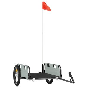 vidaXL Remorque de vélo gris tissu oxford et fer