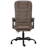 Fauteuil de massage inclinable de bureau informatique étude similicuir brun 02_0025410