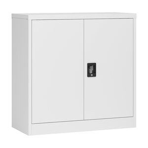 Armoire de bureau casier de bureau meuble de rangement pour salon bureau chambre atelier acier laqué 90 x 40 x 90 cm gris clair 03_0006321