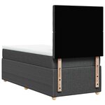 vidaXL Sommier à lattes de lit avec matelas Gris foncé 80x200 cm Tissu