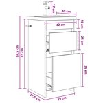 vidaXL Meuble de salle de bain avec évier Chêne fumé 42 x 40 x 84 5 cm