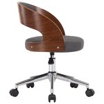vidaXL Chaise pivotante de bureau Gris Bois courbé et tissu
