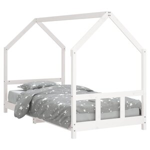 vidaXL Cadre de lit pour enfants blanc 90x190 cm bois de pin massif