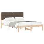 vidaXL Cadre de lit avec tête de lit rembourrée Taupe 160 x 200 cm