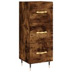 vidaXL Buffet Chêne fumé 34 5x34x90 cm Bois d'ingénierie