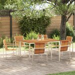 Ensemble de jardin 7 pièces en bois massif d'acacia vidaXL