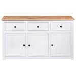 vidaXL Buffet Blanc 135x40x80 cm Pin solide Gamme Panama