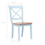 vidaXL Chaises à manger lot de 4 gris et bois clair bois hévéa massif