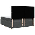 vidaXL Sommier à lattes de lit avec matelas Gris foncé 180x200cm Tissu