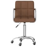 Chaise fauteuil siège pivotante de bureau informatique étude tissu brun 02_0024145