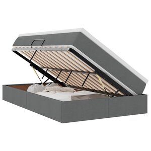 vidaXL Lit avec rangement et matelas Gris foncé 120 x 200 cm Polyester