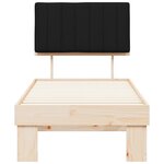 vidaXL Cadre de lit avec tête de lit rembourrée Noir 80 x 200 cm
