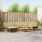 vidaXL Ensemble de canapés d'extérieur 7 pc Blanc et Beige