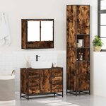 vidaXL Ensemble de meubles de salle de bain 3 Pièces Chêne fumé