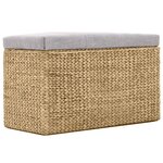 Banc banquette avec 2 poufs jacinthe d'eau gris 02_0021237