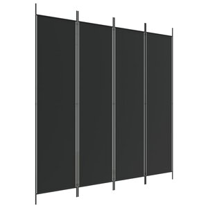 vidaXL Cloison de séparation 4 panneaux Noir 200x200 cm Tissu