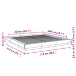 vidaXL Cadre de lit chêne fumé 200x200 cm bois d'ingénierie
