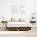 vidaXL Cadre de lit sans matelas chêne fumé 140x200 cm bois ingénierie
