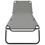 vidaXL Chaise longue pliante 2 Pièces Gris 56 x 189 x 87 cm tissu