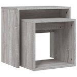 vidaXL Tables basses gigognes 2 Pièces sonoma gris bois d'ingénierie