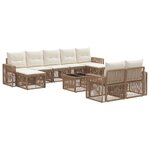 vidaXL Ensemble de canapé de jardin 10 Pièces Beige et blanc crème