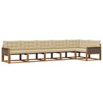 vidaXL Ensemble de canapés d'extérieur 6 pc Naturel et Beige