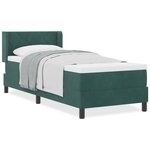 Lit Box Spring avec Matelas vert foncé 80x200 cm Velours
