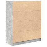 vidaXL Buffet gris béton 80x35x99 cm bois d'ingénierie