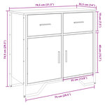 vidaXL Buffet chêne fumé 79 5x35 5x74 5 cm bois d'ingénierie