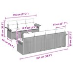 vidaXL Ensemble de Canapés de Jardin 8 Pièces avec Coussins Gris en Rattan Poly