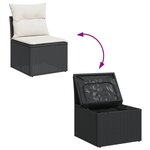 vidaXL Salon de jardin 12 Pièces avec coussins noir résine tressée