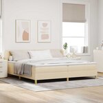 vidaXL Lit à Ressorts avec Matelas Crème 90x200 cm Tissu Crème