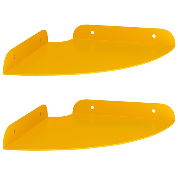 vidaXL Étagère Flottante d'Angle 2 pc Jaune moutarde 18 x 18 x 2 cm
