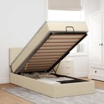 vidaXL Lit ottoman avec matelas crème 90x200 cm tissu