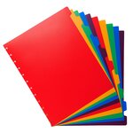 Intercalaires Polypropylènes Couleurs 10 Positions Pour Porte-vues À Anneaux - Couleurs Assorties - X 10 - Exacompta
