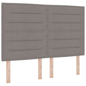 vidaXL Lit à ressort LED avec matelas Taupe 140 x 200 cm tissu