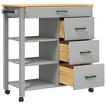 vidaXL Chariot de cuisine MONZA 84x40x90 cm bois massif de pin